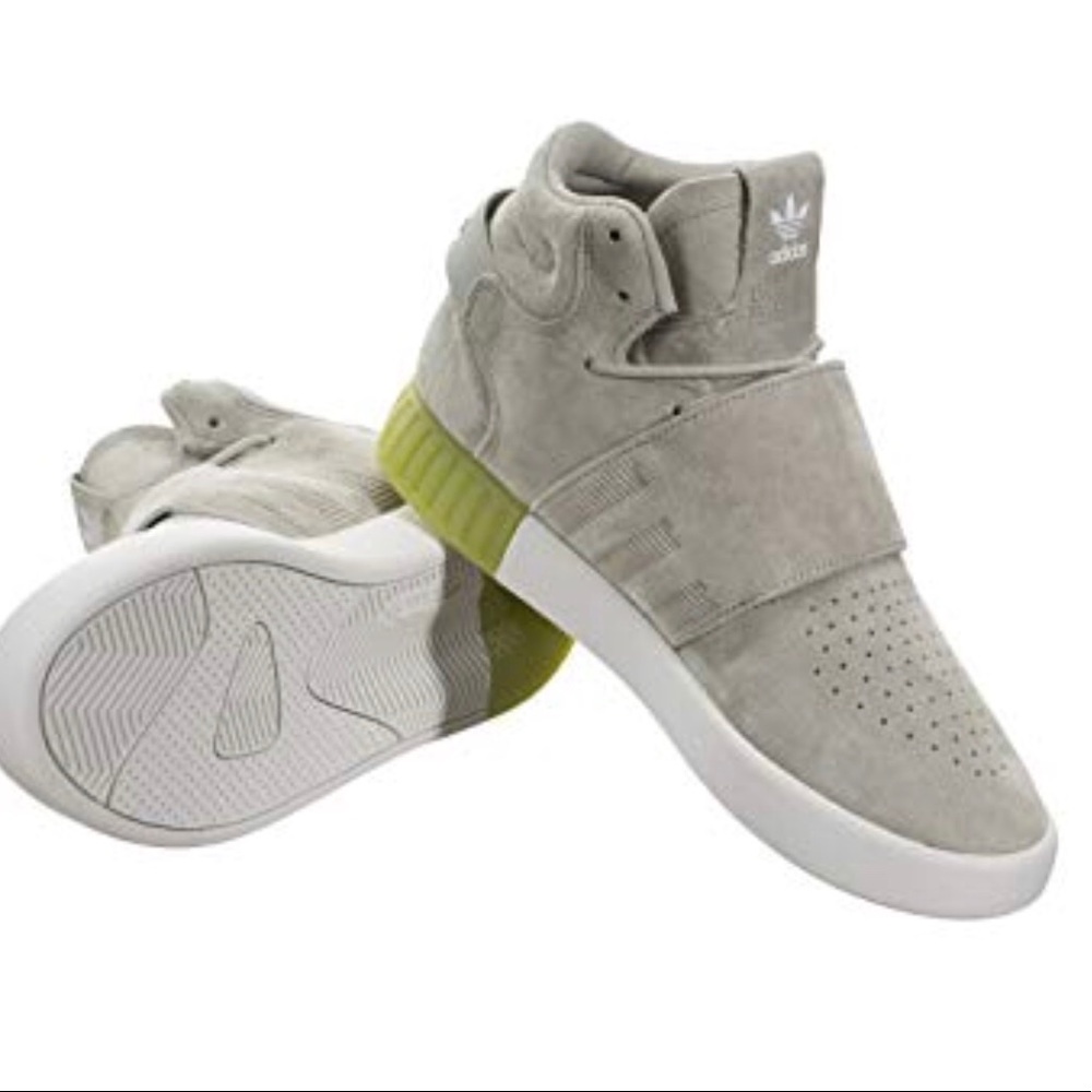 Adidas Tubular Invader Strap  Men sz 5 Gray Suede